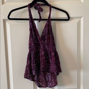 Wild Pearl printed halter top